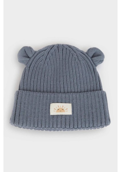 Erkek Bebek Dokuma Etiketli Kulaklı Triko Bere C8595A525WN