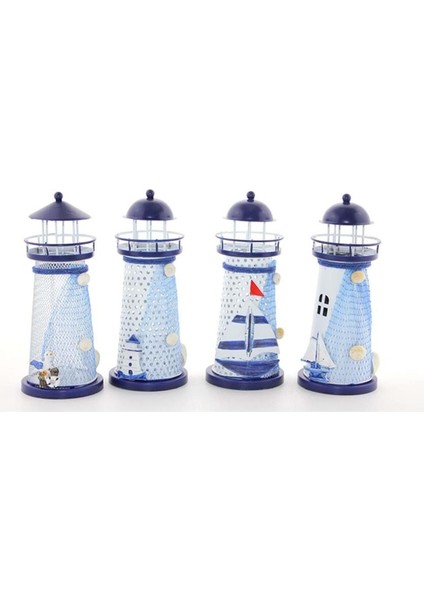 Çok Renkli Metal Deniz Feneri Ledli, Şık ve Dayanıklı Dekoratif Aydınlatma