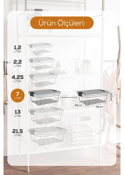 3'lü 7 Litre Renkli Kilitli Saklama ve Erzak Kutusu Seti fiyatları