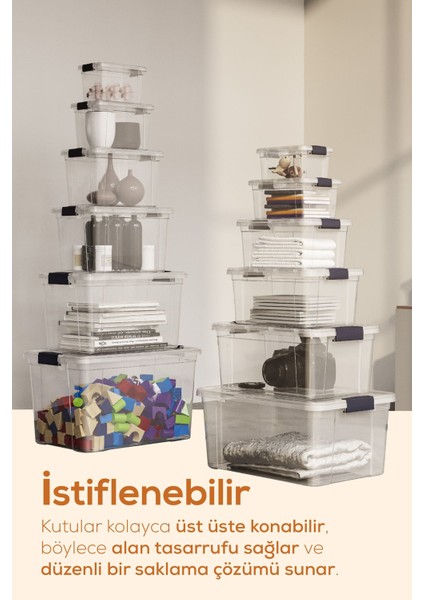 3'lü 7 Litre Renkli Kilitli Saklama ve Erzak Kutusu Seti indirimleri