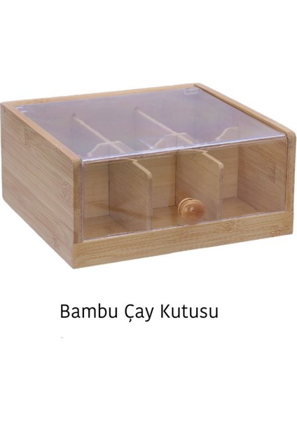 Bej Bambu Çay Saklama Kutusu, Şık ve Doğal Tasarım indirimleri
