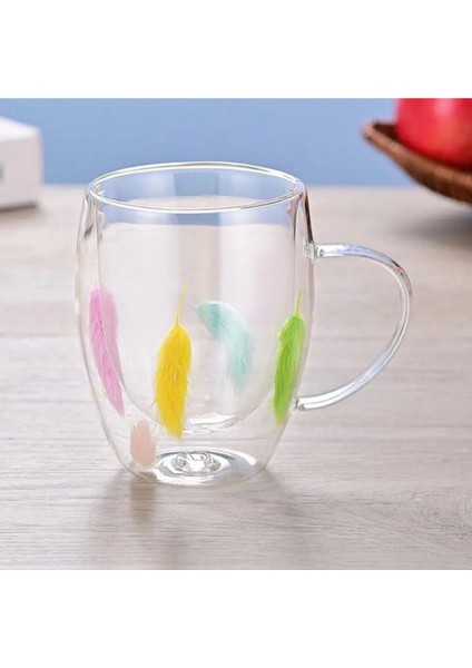 Çift Cidarli Renkli Kulpsuz Tüylü Bardak, Şık ve Kullanışlı Içecek Kabı