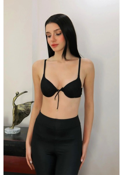 Kadın Destekli Balenli Önden Açılır Dekolteli Sütyen 2406 Siyah indirimleri