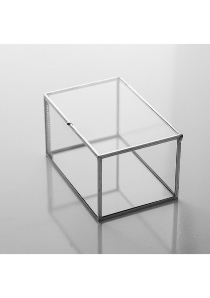 Şeffaf Cam Kapaklı Takı Kutusu, Organizer, Nişan, Gri, 15X10X8CM fiyatları