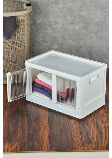 Çok Amaçlı Katlanabilir ve Istiflenebilir Düzenleyici Dolap, Beyaz Renkli, Kullanışlı Ürün