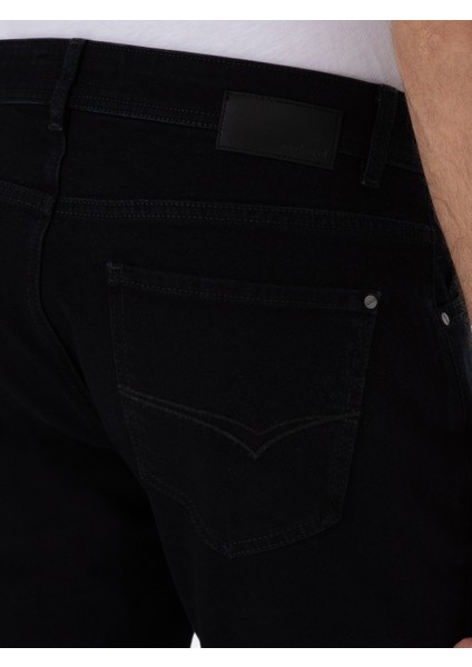 Erkek Siyah Slim Fit Pamuk Karışımlı Jean Pantolon 50310510-VR046