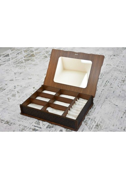 Şık Kahverengi Takı Saklama Kutusu, Düzenli ve Estetik Tasarım