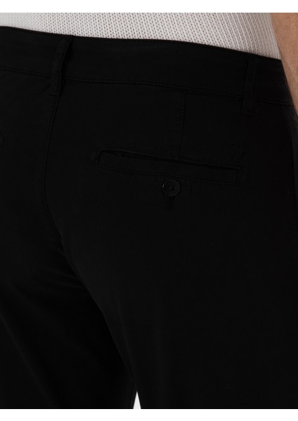 Erkek Siyah Slim Fit Pamuk Karışımlı Kanvas Pantolon 50312177-VR046 fırsatları