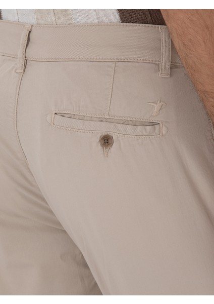 Erkek Bej Slim Fit Pamuk Karışımlı Kanvas Pantolon 50312177-VR011