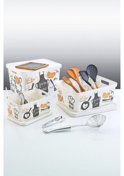 Renkli 3'lü Set Kapaklı Kutu, 4,5-12-18 Lt, Şık ve Kullanışlı Saklama Çözümleri fiyatları