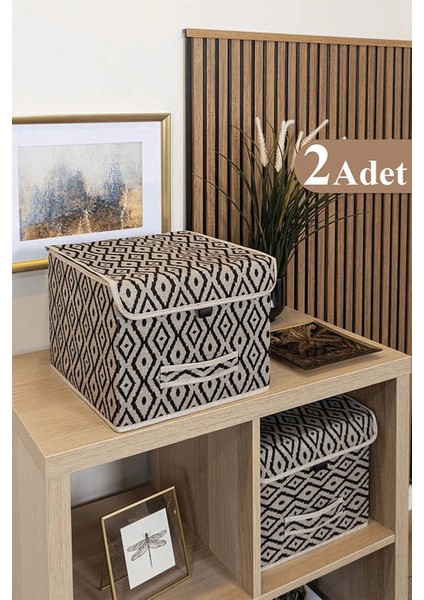 2 Adet Renkli Çok Amaçlı Kapaklı Kutu, Mini Raf Düzenleyici Set