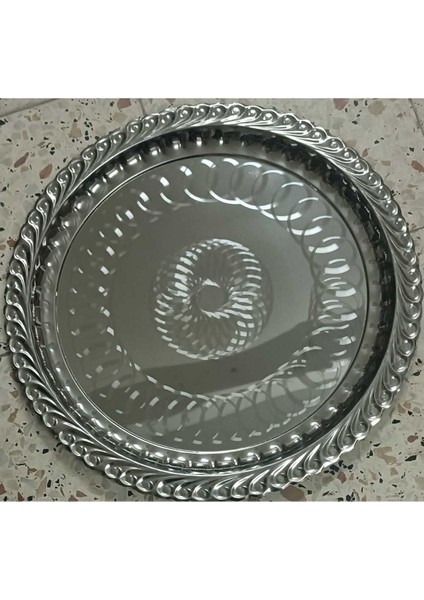 Renkli Çelik Sini Tepsi, 47CM, Zarif ve Şık Sunum Eşyası fiyatları