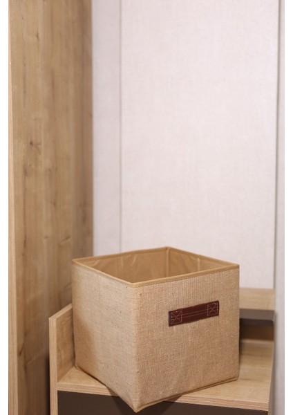 Katlanabilir Jüt Kapaklı Dolap Içi Saklama Kutusu 30X30X30 Bej modelleri