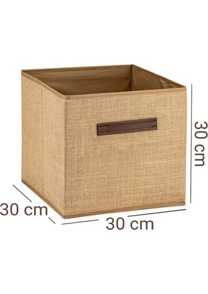 Katlanabilir Jüt Kapaklı Dolap Içi Saklama Kutusu 30X30X30 Bej fırsatları