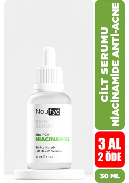 Siyah Nokta ve Sivilce Karşıtı Niacinamide Cilt Bakım Serumu Niacinamide %6 +Zinc Pca % 1,5 30 ml