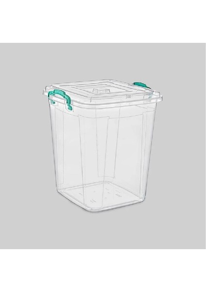Şeffaf Kare Saklama Kutusu, 70 Lt, Gri, Kullanışlı ve Dayanıklı Depolama Çözümü