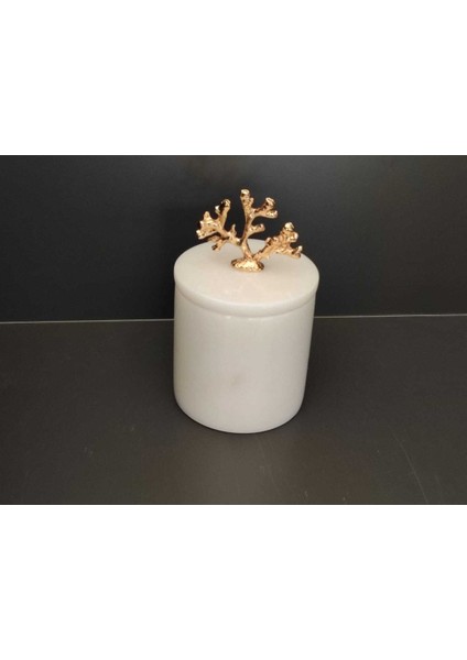 Beyaz Mermer ve Mercan Aksesörlü Şık Baharatlık Seti