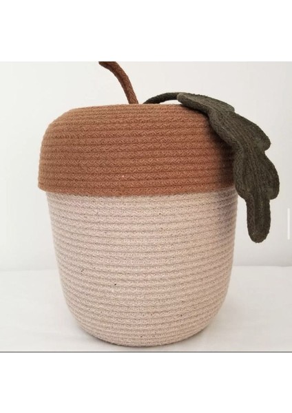 Meşe Palamudu Figürlü Doğal Kordon Ip Sepet ve Saklama Kutusu, Şık ve Kullanışlı.