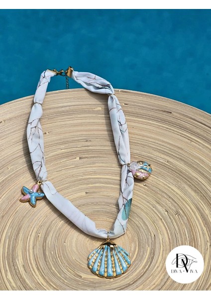 - Çelik Charm Detaylı Kadın Fular Kolye Model 2