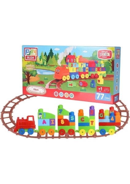 Play Blox Oyuncak Tren Seti 77 Parça Sayılar ve Alfabe Treni Parlak Renkler Mega Blok Seti indirimleri
