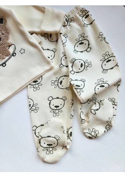 %100 Pamuklu 0-3 Ay Yenidoğan Bebek Hastane Çıkışı 3lü Set fırsatları