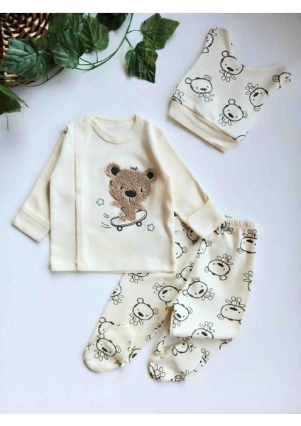 %100 Pamuklu 0-3 Ay Yenidoğan Bebek Hastane Çıkışı 3lü Set fiyatları