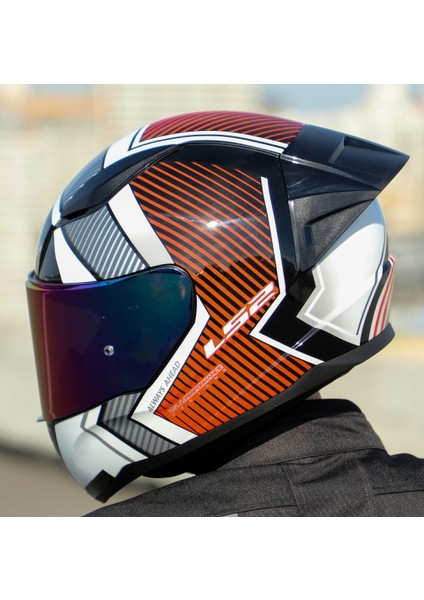 Rapıd 2 Race Extra Beyaz-Kırmızı Fullface Motosiklet Kaskı Gökkuşağı Camlı modelleri