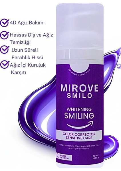 Smılo 4D Koruma Mor Diş Jeli Beyazlatıcı Etkiyle 50 ml Ardıç ve Nane Aromalı indirimleri
