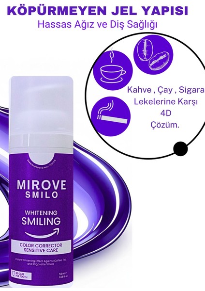 Smılo 4D Koruma Mor Diş Jeli Beyazlatıcı Etkiyle 50 ml Ardıç ve Nane Aromalı