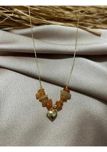 Kalpli Akik Doğal Taş Kolye