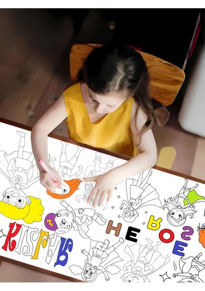 Süper Kızlar 2.5m Dev Boyama | Doğum Günü Partisi Anaokul Kreş Özel Aktivite Hediye modelleri