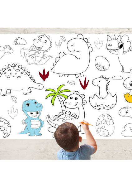 Uzay Kaşifleri - Dinolar III 2'li Paket 5 Metre Dev Boyama Kağıdı | Kırtasiye Doğal Oyun Hediye fırsatları