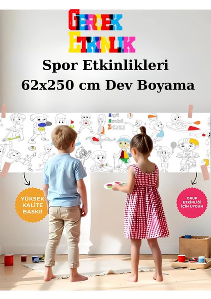 Spor Etkinlikleri 2.5m Dev Boyama | Doğum Günü Özel Aktivite