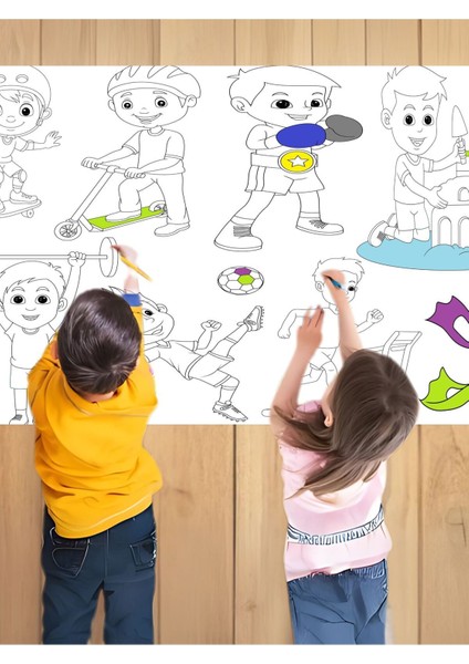 Spor Etkinlikleri 2.5m Dev Boyama | Doğum Günü Özel Aktivite