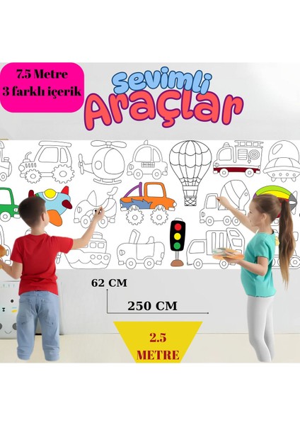 Dinolar Denizaltı Araçlar 3'lü Dev Boyama Kağıdı | Doğum Günü Partisi, Eğlenceli Oyuncak fiyatları