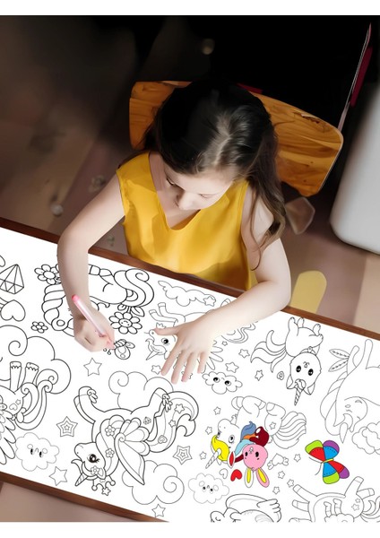 Sevimli Unicornlar Iıı 2.5 M Dev Boyama Kağıdı | Doğum Günü Partisi, Eğlenceli Oyuncak modelleri