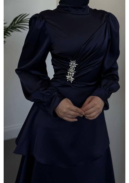 Kat Kat Saten Abiye modelleri