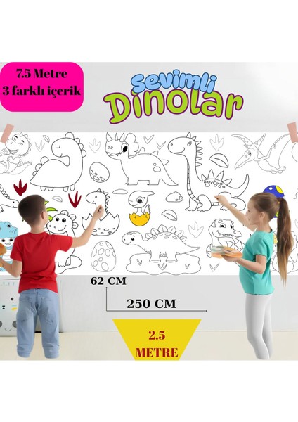 Uzay Denizaltı Dinolar 3'lü Set Dev Boyama Kağıdı | Özel Gün Hediye | Eğitici Oyuncak fiyatları