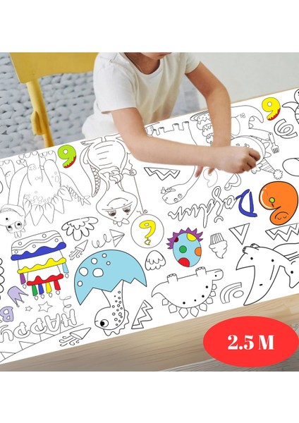 6 Yaş Doğum Günü Partisi Dinozor Temalı Dev Boyama Kağıdı | Eğitici Oyuncak, Kitap, Hediye fiyatları