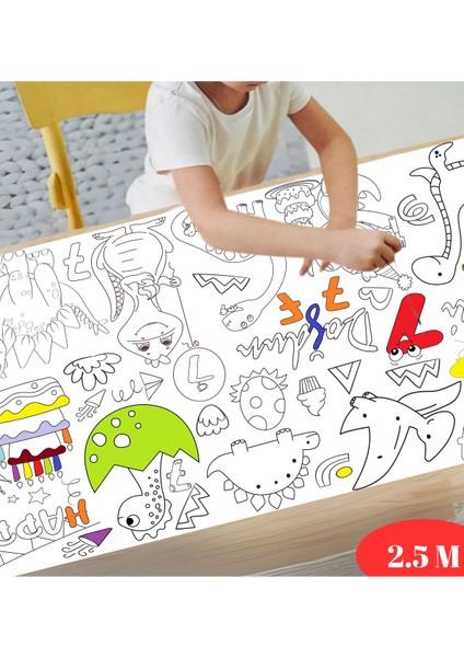 7 Yaş Doğum Günü Partisi Dinozor Temalı Dev Boyama Kağıdı | Eğitici Oyuncak, Kitap fiyatları