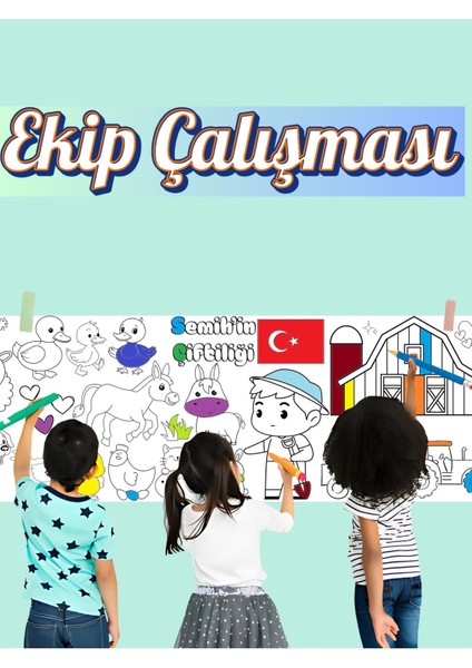 Kişiselleştirilmiş Çiftlik Erkek Çocuk 2.5m Dev Boyama | Doğum Günü Özel Aktivite indirimleri