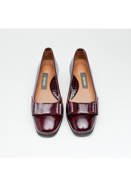 Hakiki Deri Topuklu Fiyonklu Kadın Ayakkabı modelleri