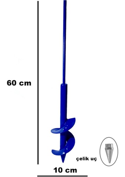 Fide Dikme Toprak Burgusu Matkap Ucu Ergonomik Tasarım 60X10CM modelleri