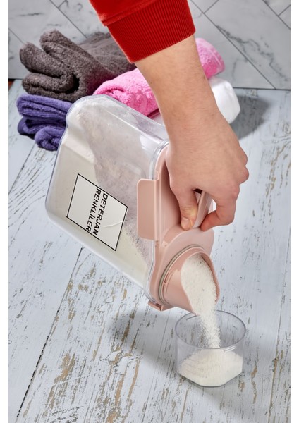 Pembe 2'li Kapaklı Çok Amaçlı Sıvı Deterjan Saklama Kabı 2 Lt modelleri