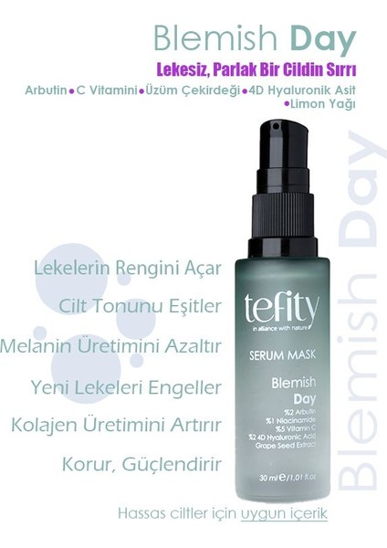 Blemish Day, Leke Karşıtı, Ton Eşitleyici Serum Maske