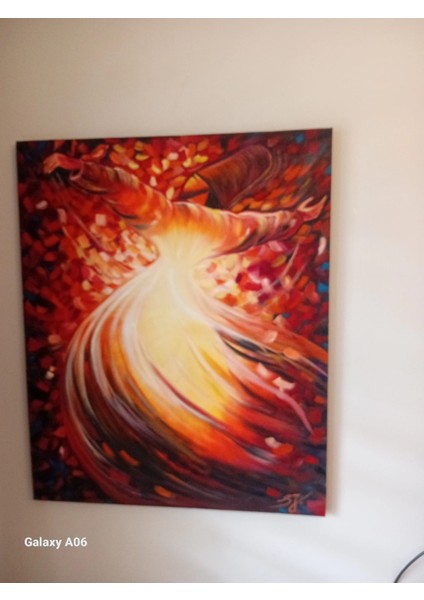 Semazen Figürlü Modern Sanat Eseri - El Boyaması Orijinal Akrilik Tablo fiyatları