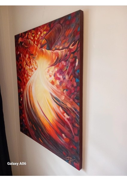 Semazen Figürlü Modern Sanat Eseri - El Boyaması Orijinal Akrilik Tablo fırsatları