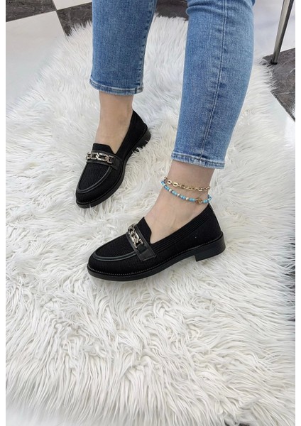 KB-021 Kuback Siyah Triko Siyah Taban U Toka Günlük Kadın Ayakkabı