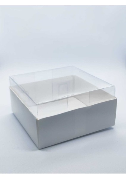 Beyaz 9X9X4 Asetat Kapaklı Kutu Seti 50 Adet, Şık ve Kullanışlı Organizasyon Ürünü.