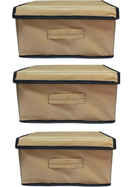 Bej Çok Amaçlı Kapaklı Kutu Düzenleyici, Eşyaları Düzenlemenin En Güzel Yolu